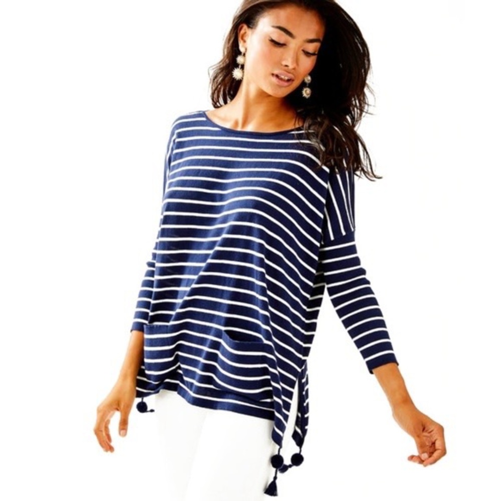 EUC Elba Sweater in Navy Costal Shell Stripe